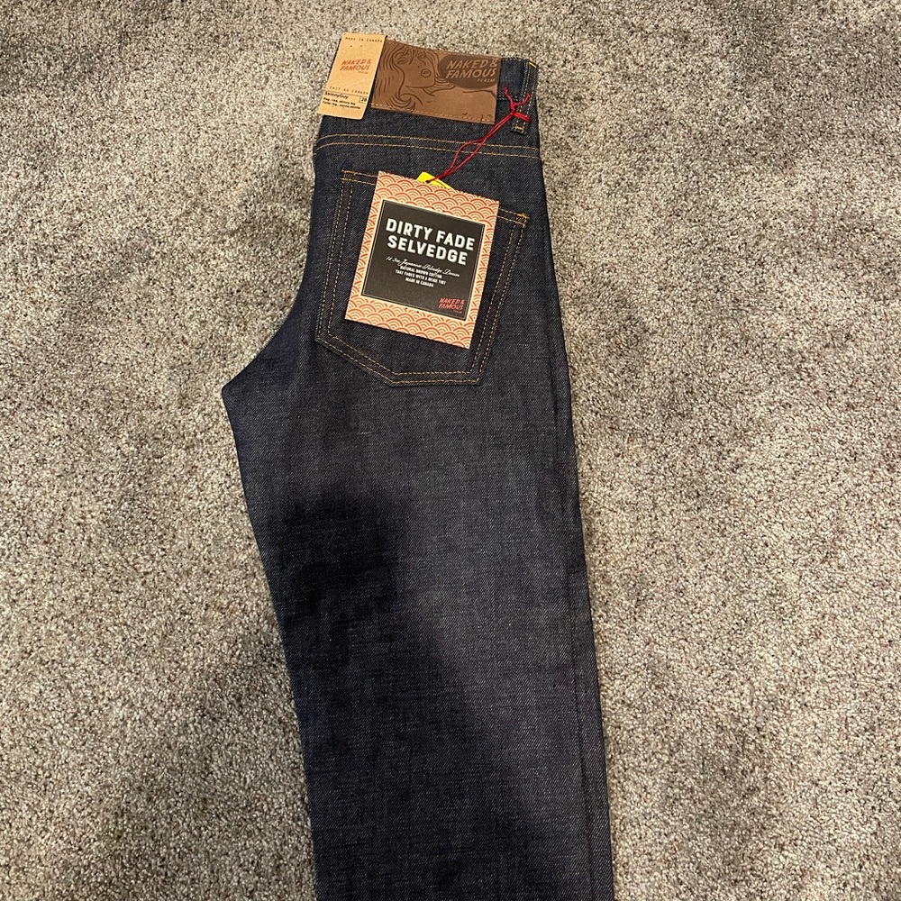 Naked and Famous Skinny Guy Dirty Fade Selvage Size 28. 29x34